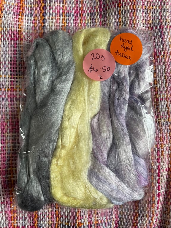 Hand Dyed Tussah Silk - 20g