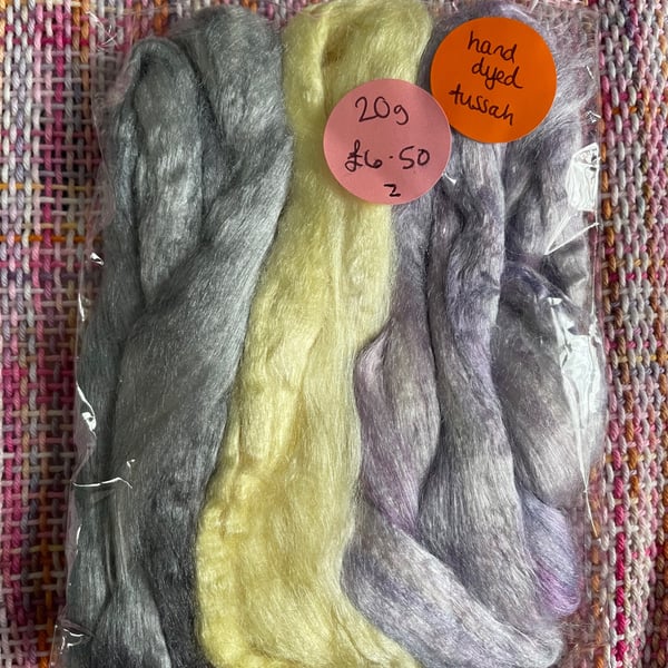 Hand Dyed Tussah Silk - 20g