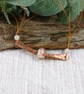 Copper Rose Necklace. Glass Lampwork Bead with Rose Quartz.