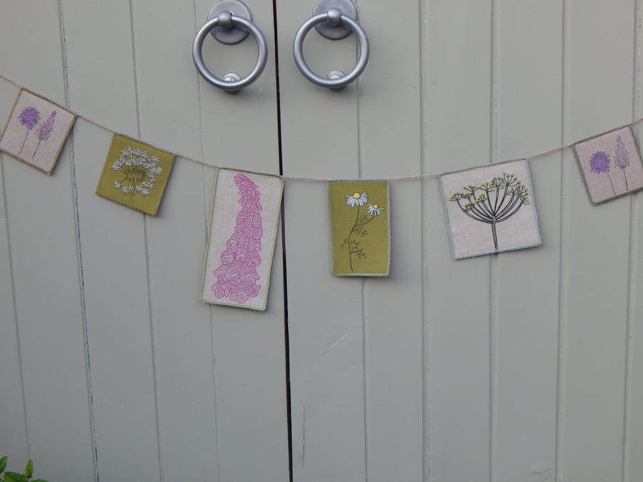 Wild Flower - 110cm - Screen printed Bunting