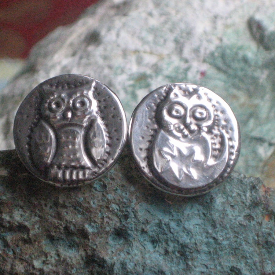  The Owl and the Pussycat Silver Pewter Cufflinks 