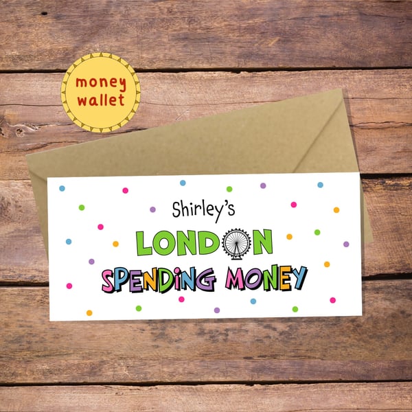 London Spending Money Wallet Card - cash gift envelope