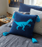 Knitting Pattern for Dinosaur Cushion - Velociraptor.  Digital Pattern - Image 1