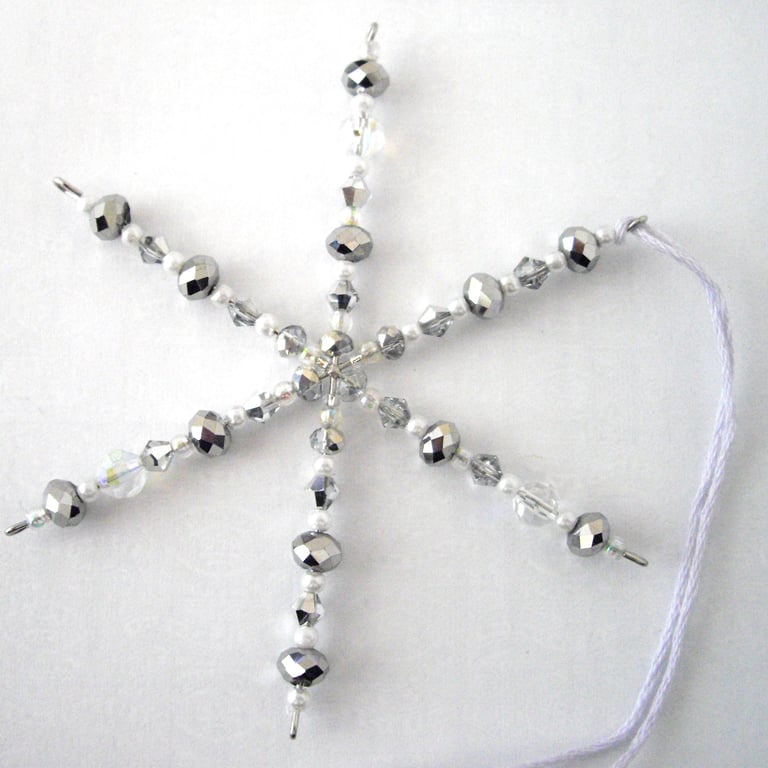 Crystal Snowflake Star Decoration - UK Free Post