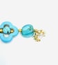 Boho handmade Coastal Marocan Blue Agate & Faux Turqoise drop earrings - Image 3