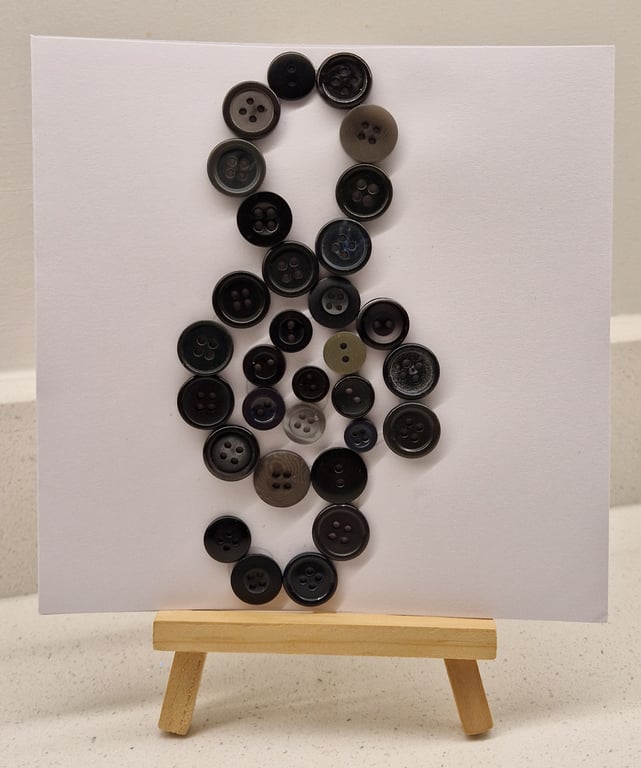 Large treble clef musical note handmade card buttons