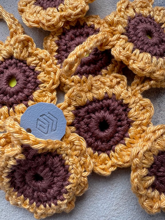 Sunflower bag charm and locker token