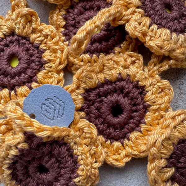 Sunflower bag charm and locker token