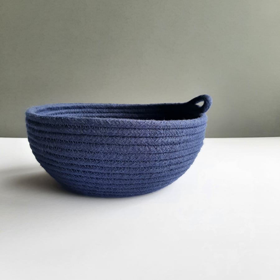 Brook Bowl - a navy coloured cotton rope bowl