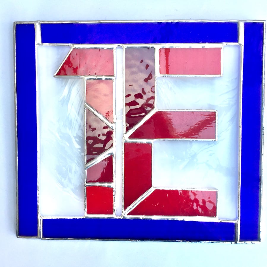 Stained Glass Double House Number - TO ORDER - Handmade Decoration 