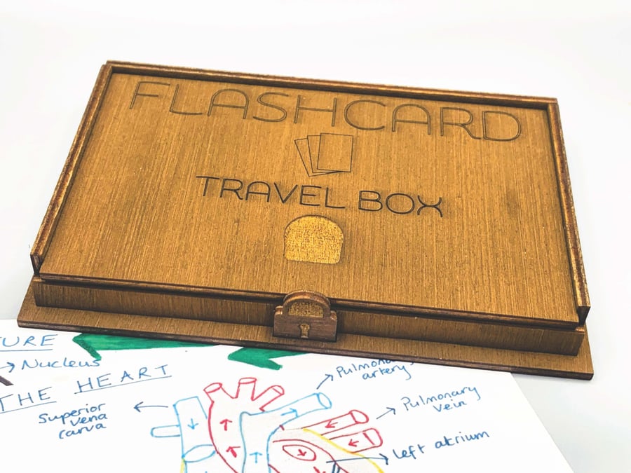 Handcrafted Wooden Flashcard Box – Sustainable Study & Learning Storage