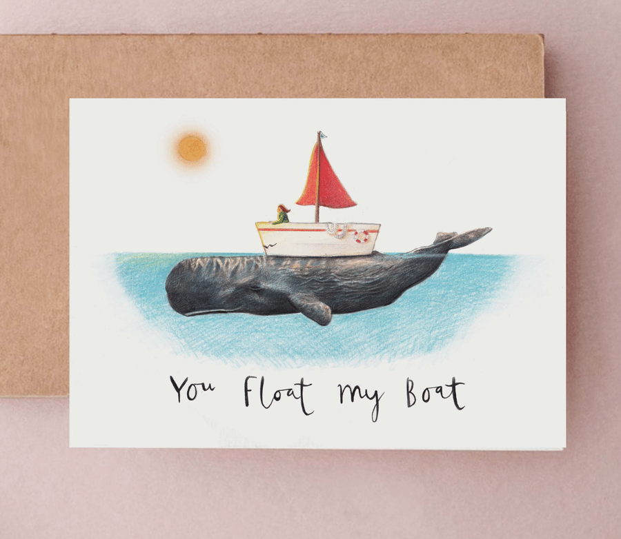 You Float My Boat Anniversary Card - Whale Anniversary Card