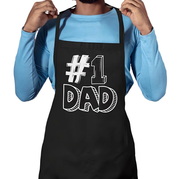 Dad Father Kitchen Apron -Number 1 Dad Apron Birthday Christmas Gift