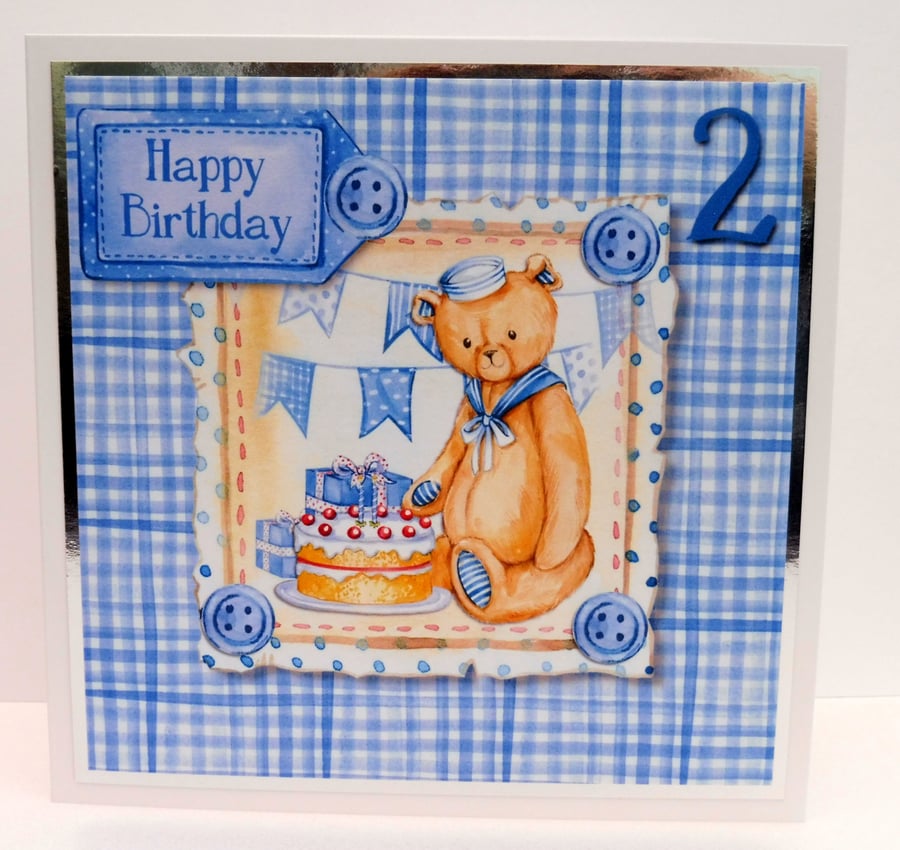 C2393 - Vintage Bear - Happy Birthday 2