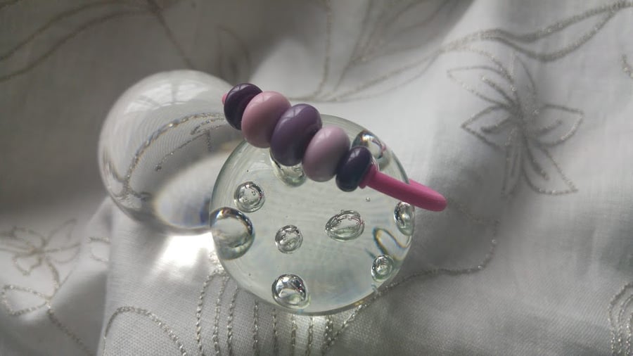 Pink and Purple Lampwork Jelly Bracelet