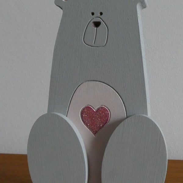 Seconds Sunday - Bear With Heart - Grey