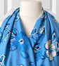 Beautiful Soft Blue Floral Infinity Scarf  - Image 9