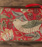 William Morris Strawberry Thief May Pouch Crimson Red