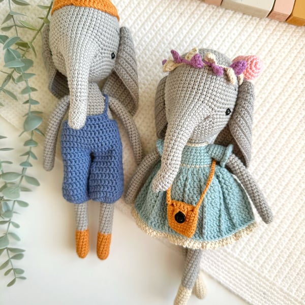 Pierre & Marie Elephant Crochet Toy