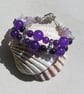 Purple Amethyst & Ametrine Gemstone Crystal Beaded Bracelet 