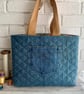 Upcycled Quilted Denim Tote Bag, Analogue Bag - Image 2