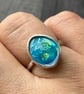 Enamel Ring,  enamel ring, blue enamel ring, pebble ring, cloud ring, nature - Image 2