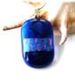 Dichroic Glass Pendant 271 Deep Blue Handmade with silver plated chain - Image 5