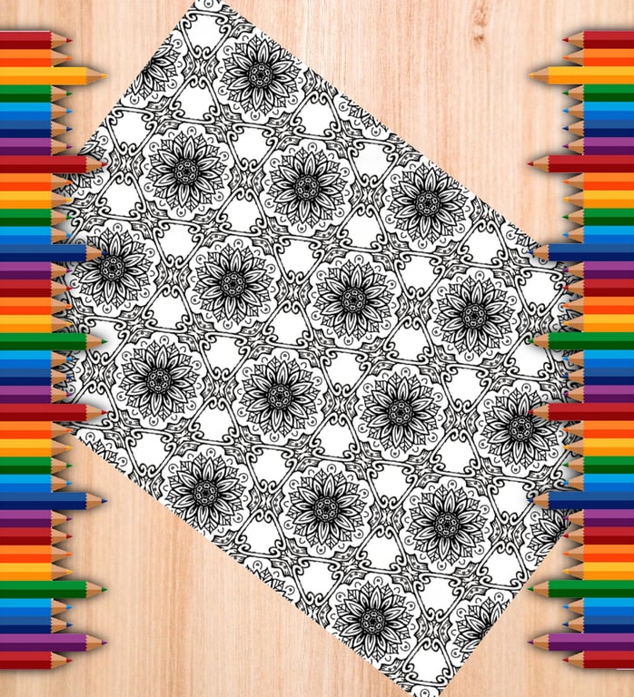 Digital Colouring Pack - Tiled Patterns Pack 1