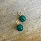 Dark Green Jade Gemstone Charms For Hoop Earrings 
