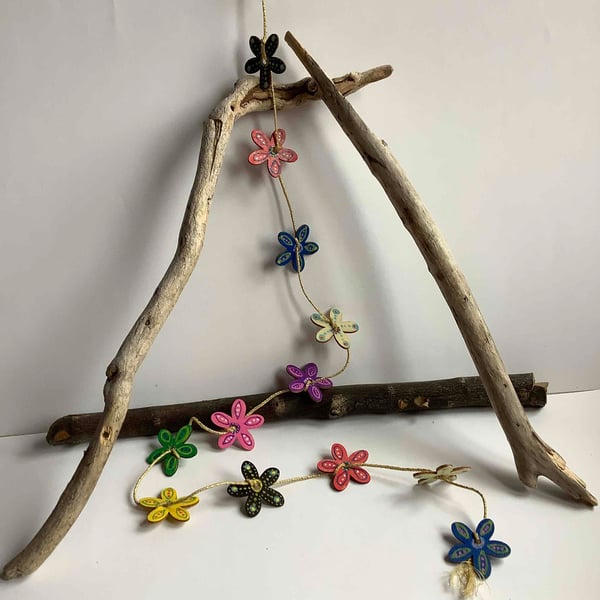 Hand painted flower mobile