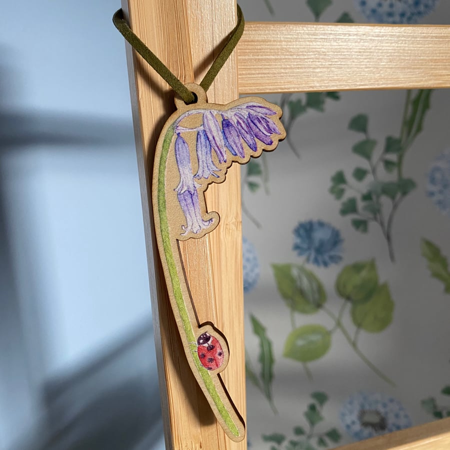 English Bluebell Wooden Hanging Decoration