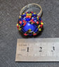Blue Red Yellow Glass Adjustable Ring - Image 2