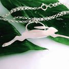 Recycled Sterling Silver Celtic Hare Pendant, Handmade in Scotland