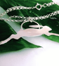Recycled Sterling Silver Celtic Hare Pendant, Handmade in Scotland