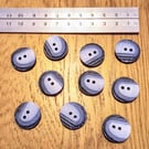 Packet of 10 quality moulded stepped grey toned BUTTONS for sewing & knitting