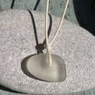 Surfer seaglass on cord necklace
