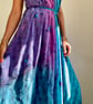 Tie dye silk dress sequined embroider long sundress event party wedding dress 