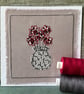 Embroidered appliqué greetings card with envelope