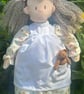 Olivia 14 Inch Handmade Rag Doll with Teddy Bear Pocket Friend  - Image 2