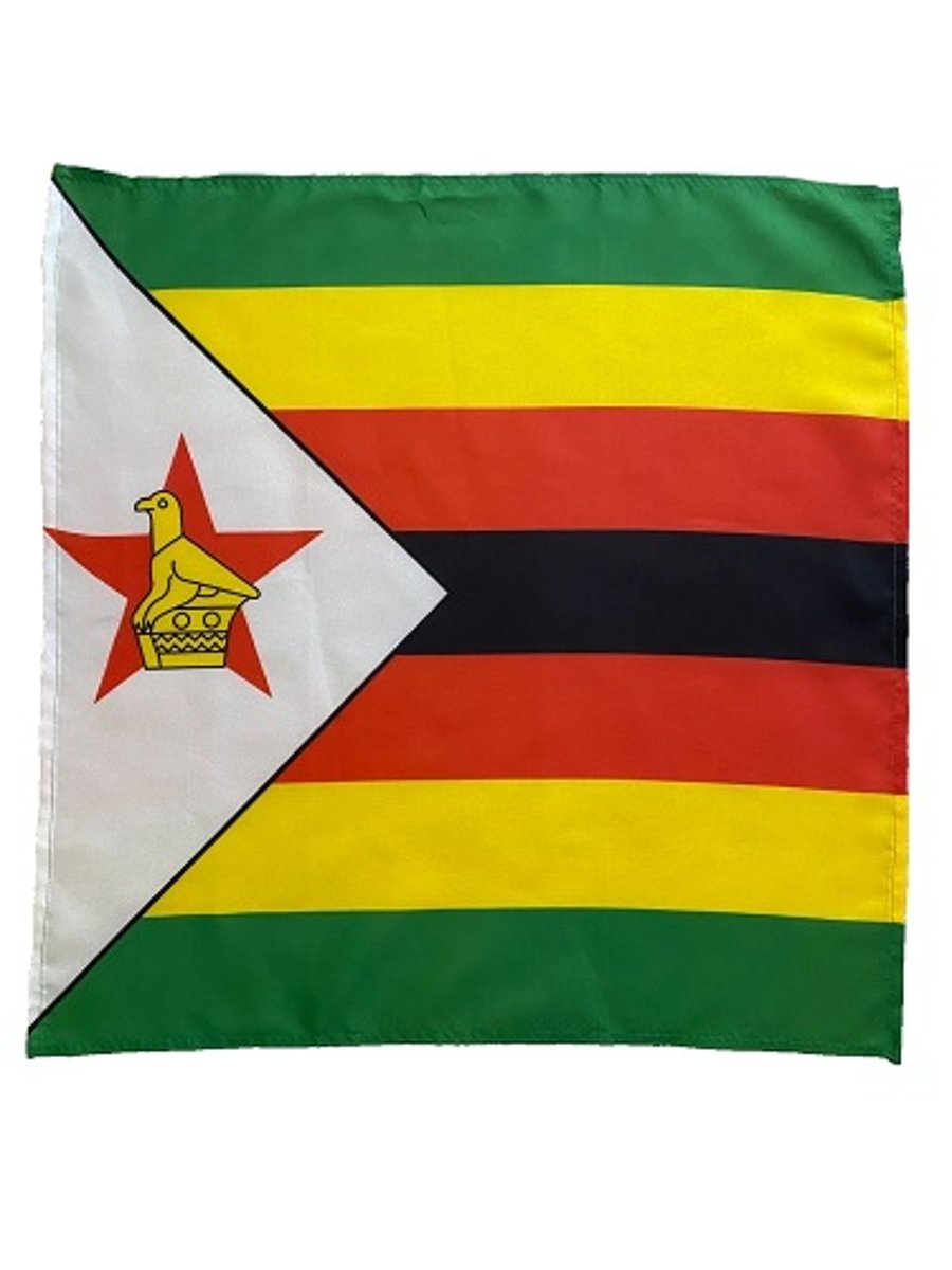 23" x 23" 59 x 59 cm Zimbabwe Zimbabwean Flag Bandana Head Scarf Neck Tie