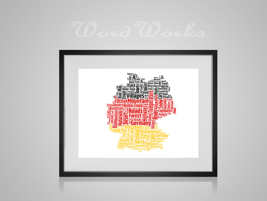 Personalised Germany Map Design Word Art Gifts  