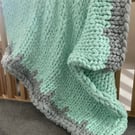 Chunky Hand Knitted Blanket Throw (SALE  -  HALF PRICE!)