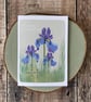 February Birth Flower Card, Iris, Birthday Card, Floral Greeting Cards, Botanica - Image 1