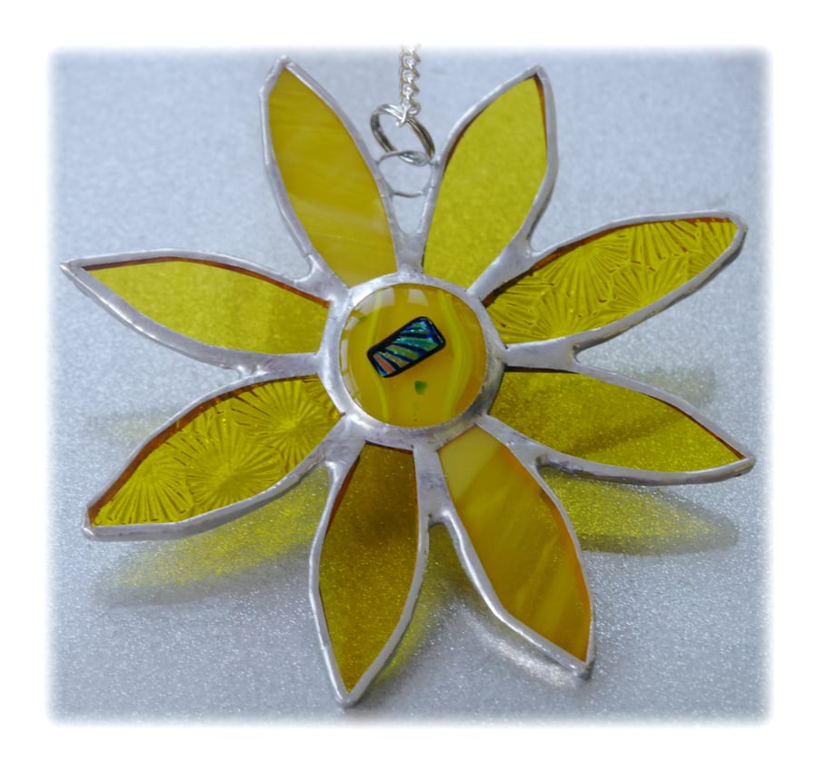 Sunflower Suncatcher Handmade Stained Glass 035