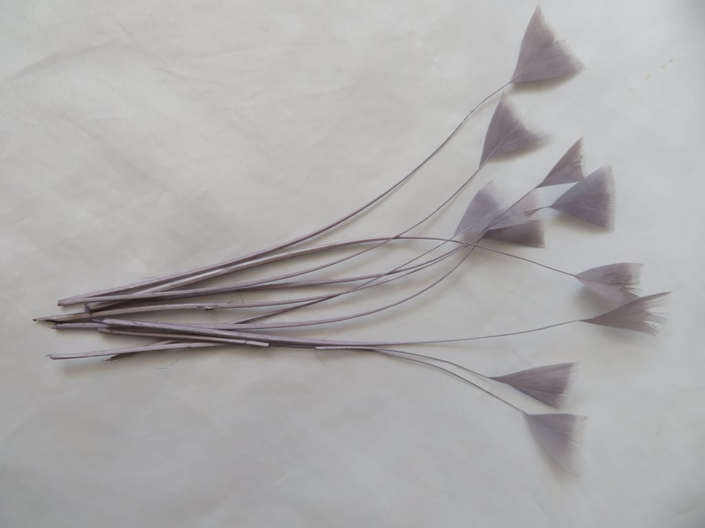 Pewter Grey Natural Tip Coque Feathers Millinery Hat 