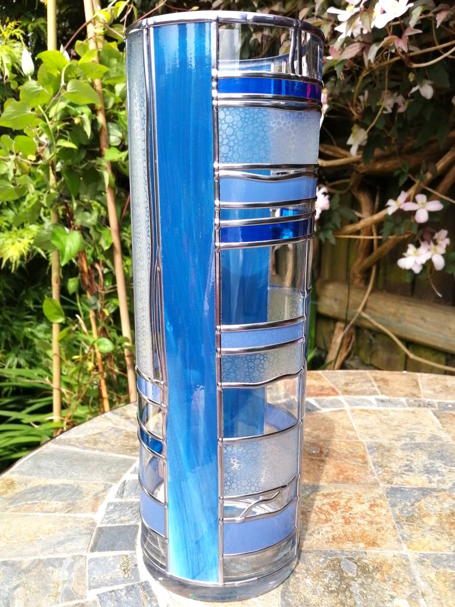Sea Spray with Abalone shell colours. Tall Glas... - Folksy