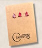 A pair of rustic recycled Christmas cards with red and green tree embellishments - Image 3