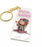 Gift for a Special Teacher, Appreciation Keyring with Girl and Flowers - Image 1