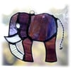 Elephant Purple Suncatcher Stained Glass Little Handmade