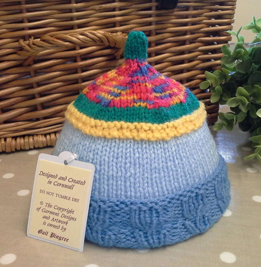 Hand Knitted Newborn Beanie Hat  Size (HELP A CHARITY)